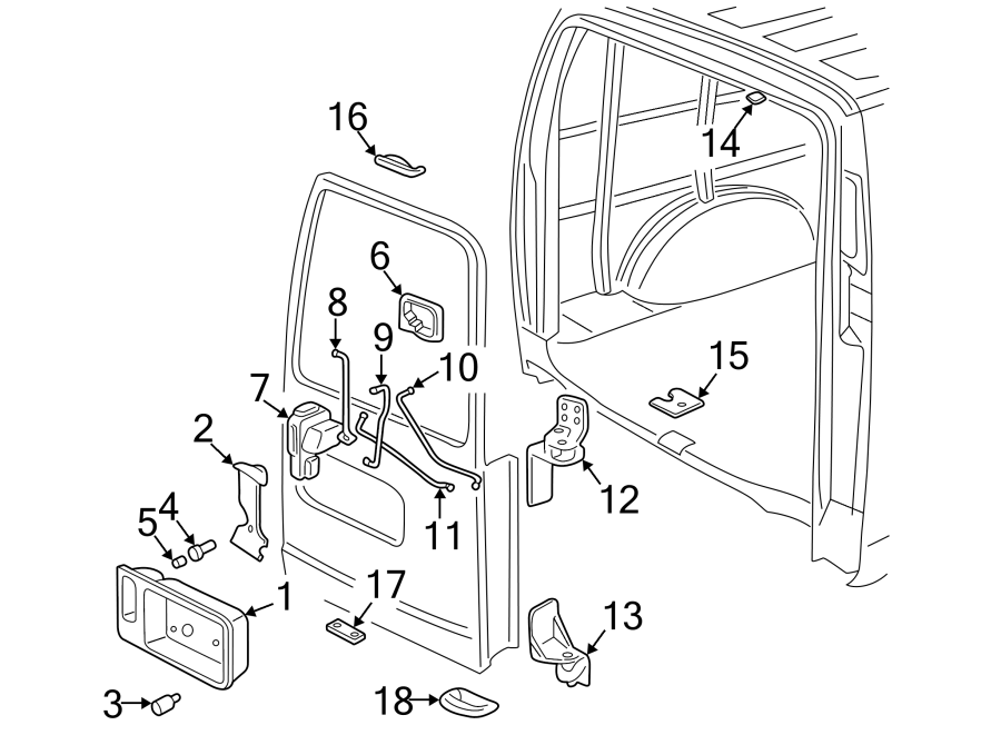 Diagram Back door. Lock & hardware. for your Chevrolet Express 3500  