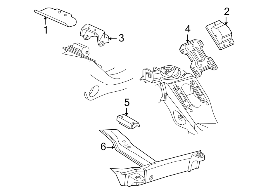 Diagram ENGINE & TRANS MOUNTING. for your 2013 Chevrolet Silverado 3500 HD WT Crew Cab Pickup 6.6L Duramax V8 DIESEL A/T 4WD 