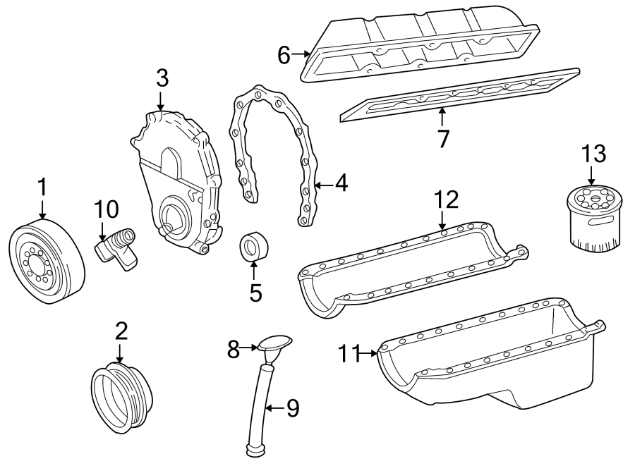 Diagram ENGINE PARTS. for your 2005 Chevrolet Avalanche 1500 Base Crew Cab Pickup Fleetside  