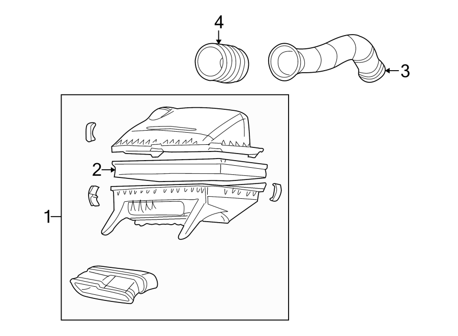 Diagram AIR INTAKE. for your GMC Savana 2500  