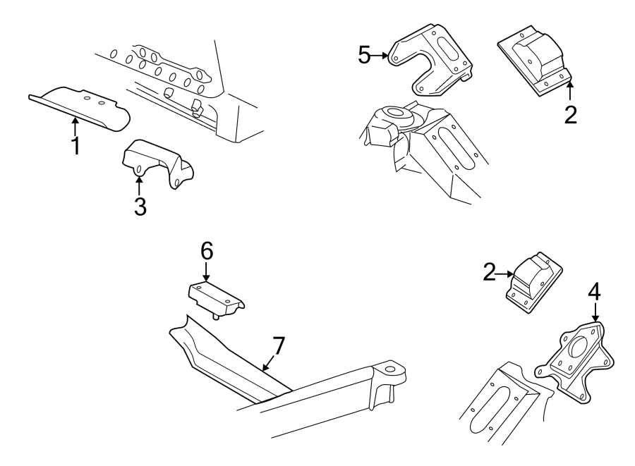 Diagram ENGINE & TRANS MOUNTING. for your 2013 Chevrolet Silverado 3500 HD WT Crew Cab Pickup 6.6L Duramax V8 DIESEL A/T 4WD 