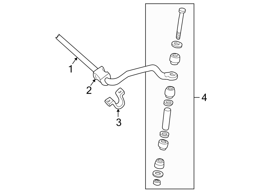 Diagram FRONT SUSPENSION. STABILIZER BAR & COMPONENTS. for your 2016 GMC Sierra 2500 HD 6.0L Vortec V8 FLEX A/T RWD SLE Extended Cab Pickup Fleetside 