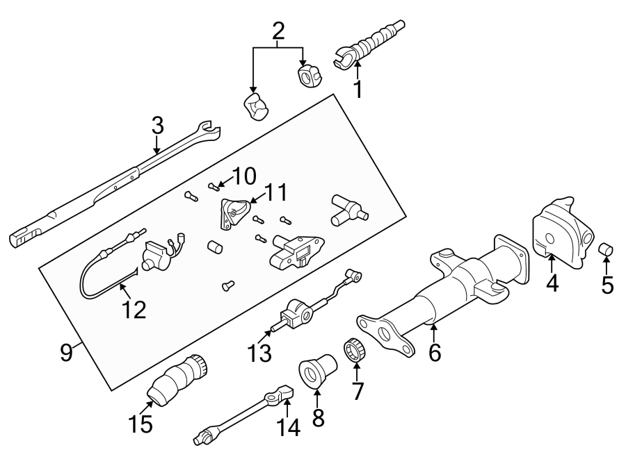 STEERING COLUMN. SHAFT & INTERNAL COMPONENTS.