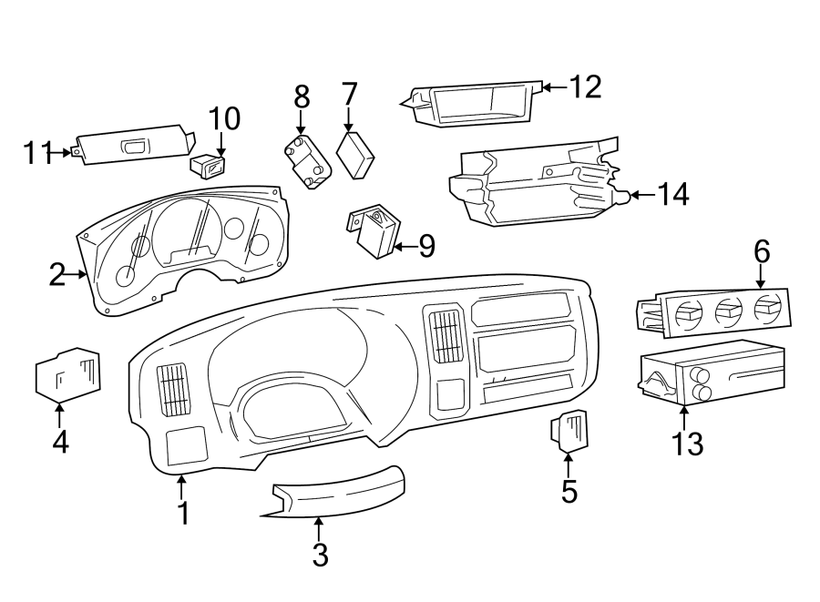 INSTRUMENT PANEL. CLUSTER & SWITCHES.