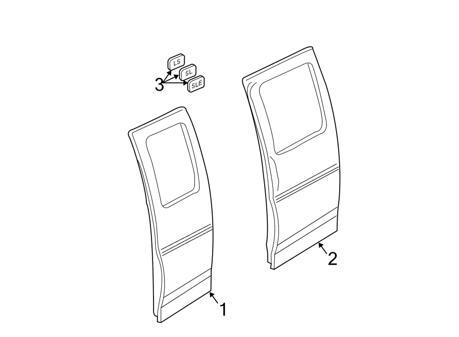 3SIDE LOADING DOOR. EXTERIOR TRIM.https://images.simplepart.com/images/parts/motor/fullsize/GB96882.png