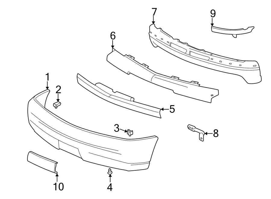 Diagram FRONT BUMPER. BUMPER & COMPONENTS. for your 2005 Chevrolet Silverado 1500 LT Extended Cab Pickup  