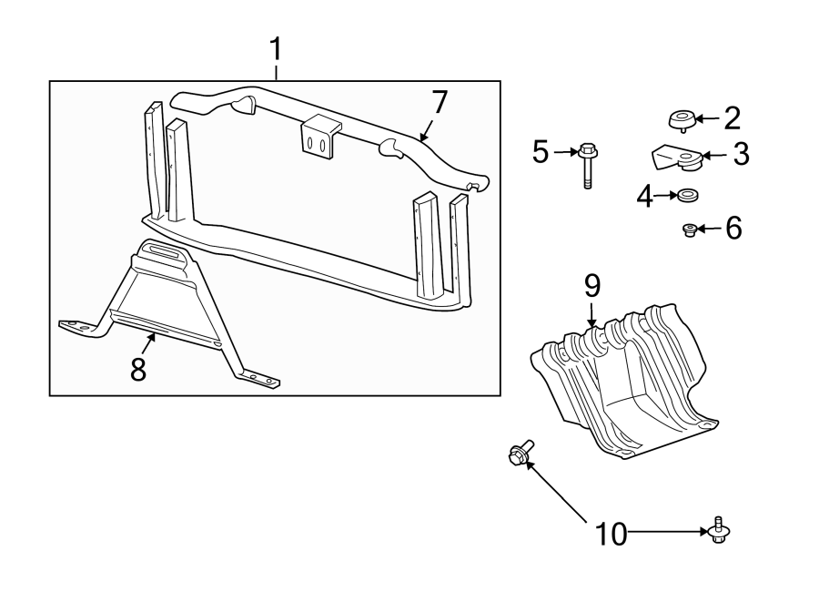 Diagram RADIATOR SUPPORT. for your 2017 Chevrolet Spark   