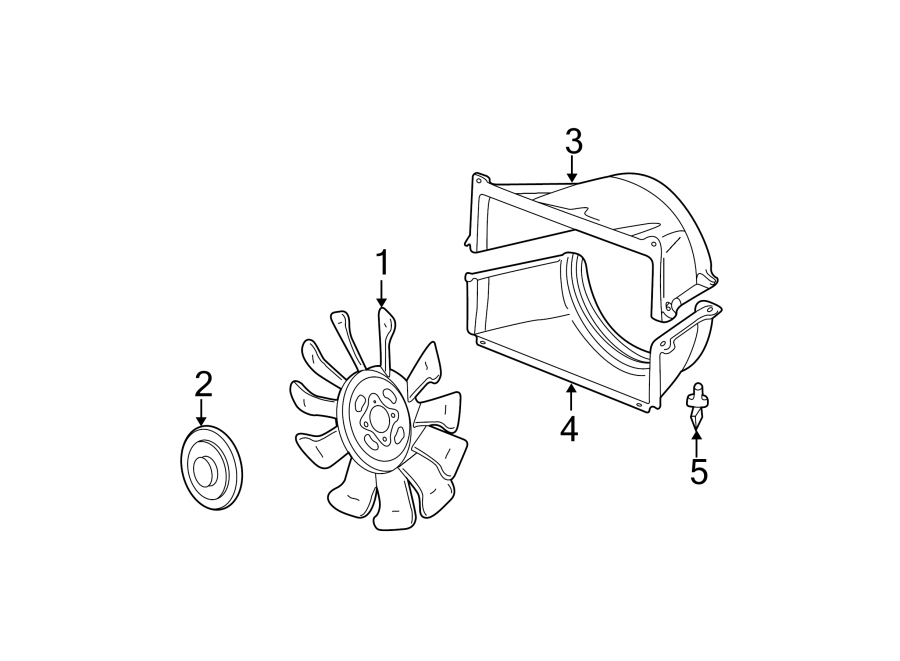 Diagram COOLING FAN. for your 1995 Chevrolet K2500  Base Standard Cab Pickup Fleetside 4.3L Chevrolet V6 A/T 