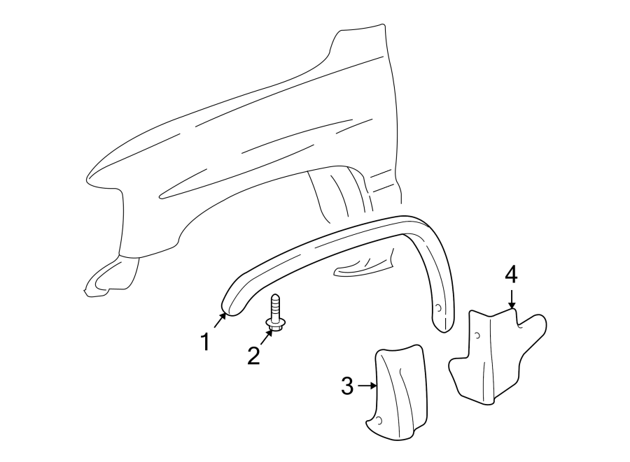 Diagram FENDER. EXTERIOR TRIM. for your Chevrolet