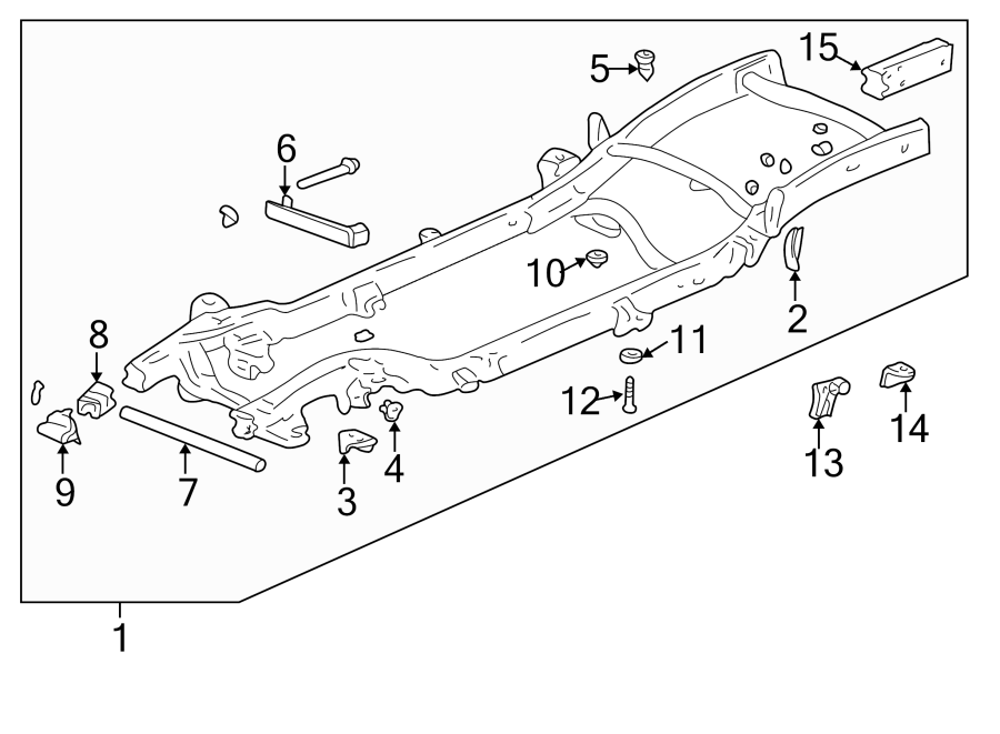 Diagram Frame & components. for your 2012 GMC Sierra 2500 HD 6.0L Vortec V8 A/T RWD SLT Extended Cab Pickup 