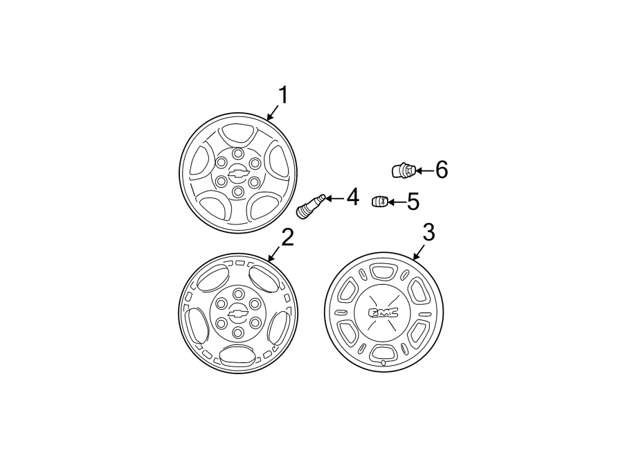 Diagram WHEELS. for your Chevrolet