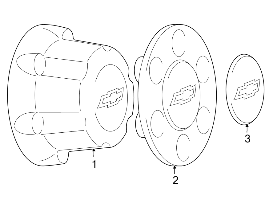 Diagram WHEELS. COVERS & TRIM. for your Chevrolet