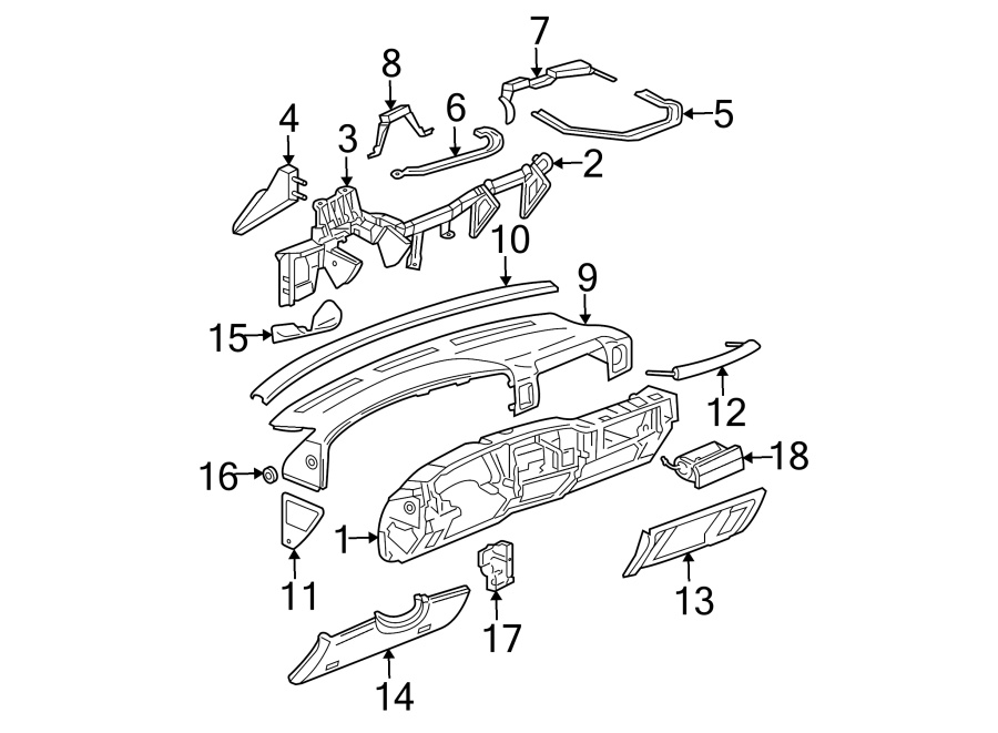 Diagram INSTRUMENT PANEL. for your Chevrolet