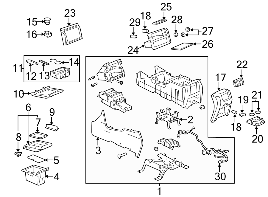 Diagram CENTER CONSOLE. for your 2018 Chevrolet Spark   