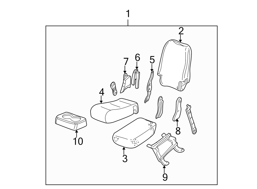 Gmc Yukon Seat Cover. BENCH SEAT, CENTER SEAT - 12476896 | GM Parts ...