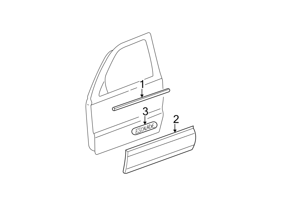 Diagram FRONT DOOR. EXTERIOR TRIM. for your Chevrolet Bolt EV  