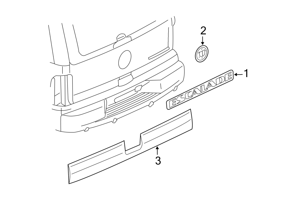 Diagram LIFT GATE. EXTERIOR TRIM. for your Chevrolet Bolt EV  