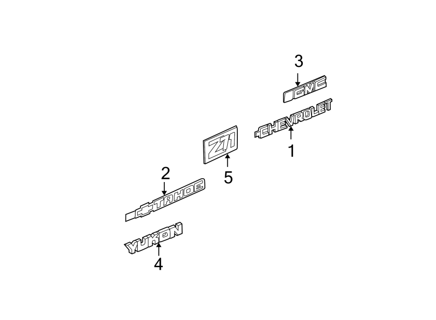 LIFT GATE. EXTERIOR TRIM. Diagram