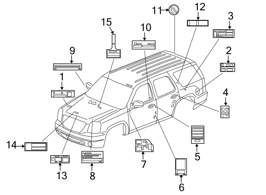 Diagram INFORMATION LABELS. for your Chevrolet