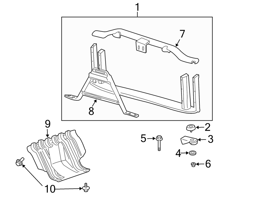 Diagram RADIATOR SUPPORT. for your 2011 GMC Acadia   