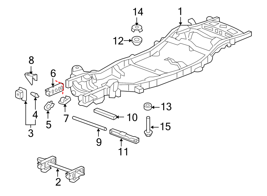 Diagram FRAME & COMPONENTS. for your 2020 GMC Yukon XL   