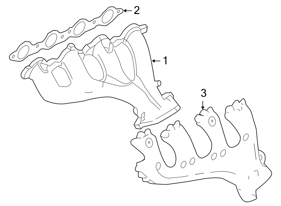 Diagram Exhaust system. Manifold. for your 2006 GMC Sierra 3500 6.0L Vortec V8 M/T 4WD SLT Extended Cab Pickup Fleetside 