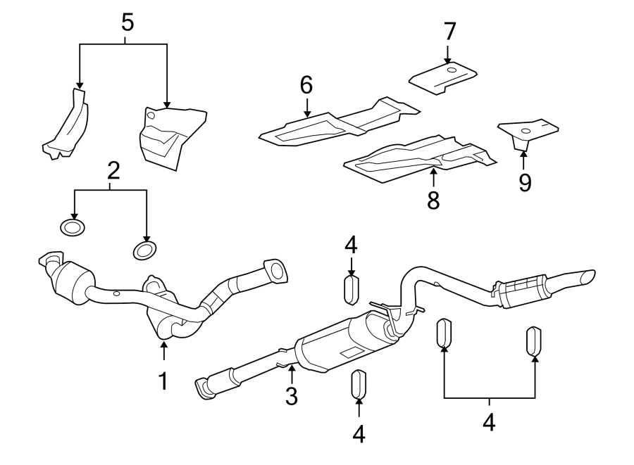 Diagram EXHAUST SYSTEM. EXHAUST COMPONENTS. for your 2012 Chevrolet Camaro   