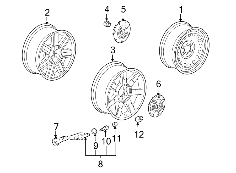 Diagram WHEELS. for your 2005 Chevrolet Cavalier   