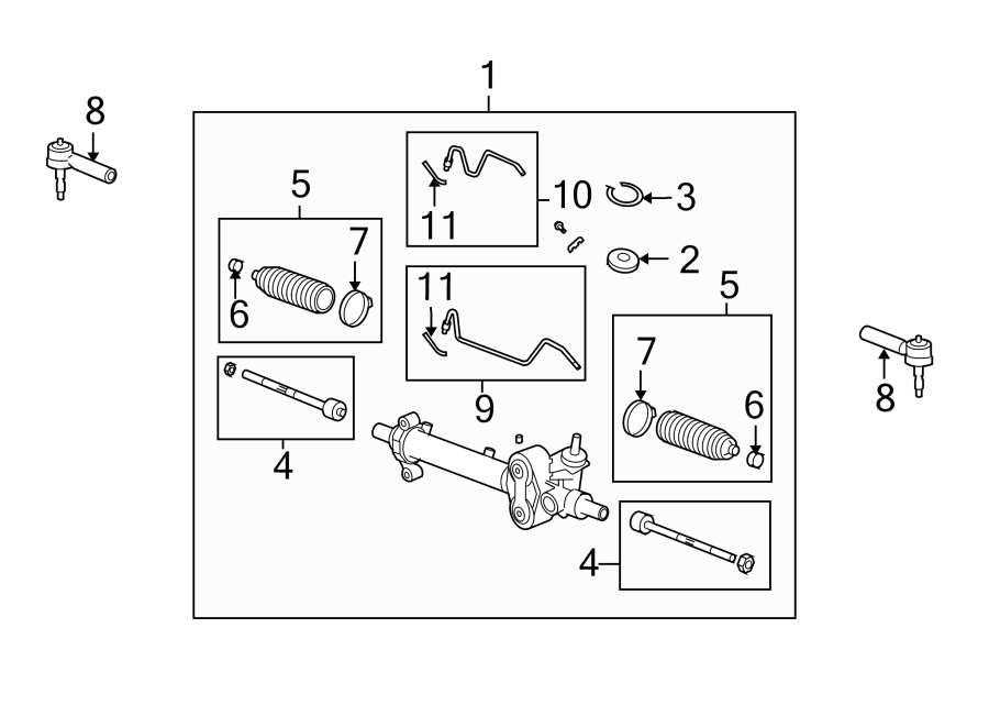 Diagram STEERING GEAR & LINKAGE. for your 2018 Chevrolet Camaro 6.2L V8 M/T SS Coupe 