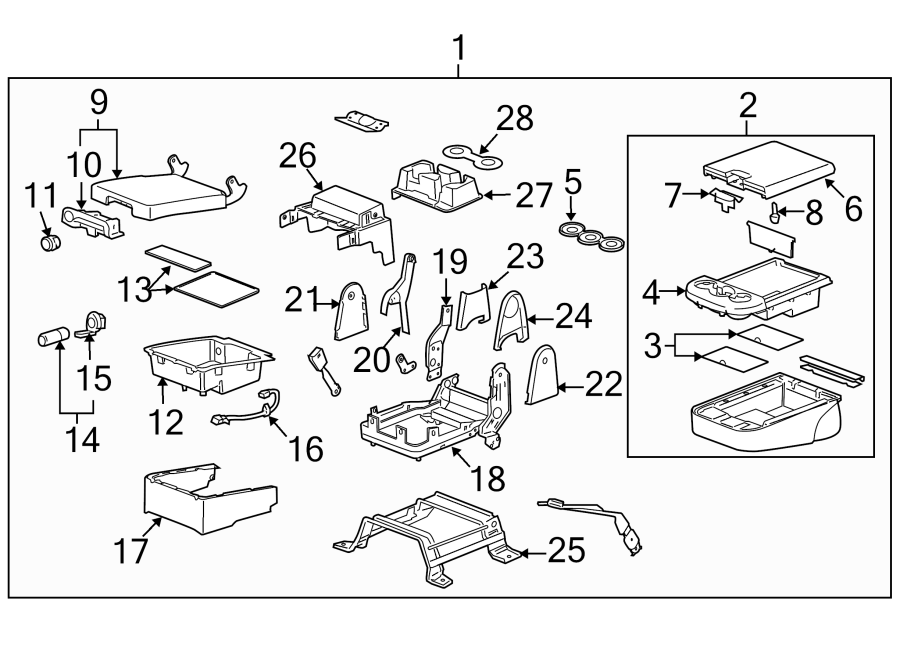 SEATS & TRACKS. FRONT SEAT COMPONENTS. Diagram