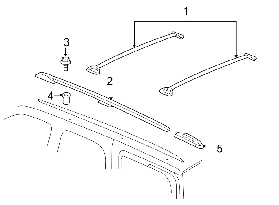 Diagram ROOF. LUGGAGE CARRIER. for your 2007 Chevrolet Silverado 3500 Classic LS Standard Cab Pickup Fleetside  