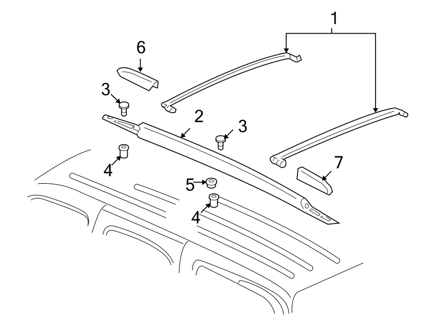 Diagram ROOF. LUGGAGE CARRIER. for your GMC Yukon  