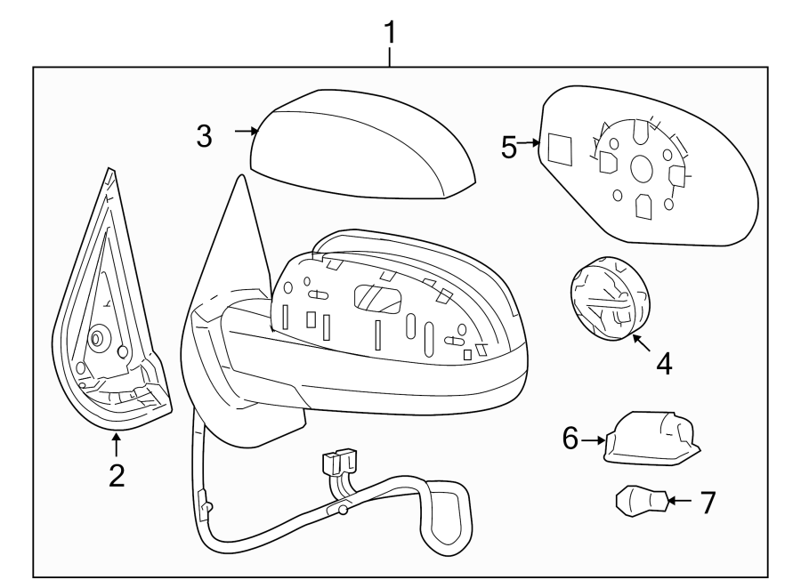 Diagram FRONT DOOR. OUTSIDE MIRRORS. for your 1986 Buick Century   