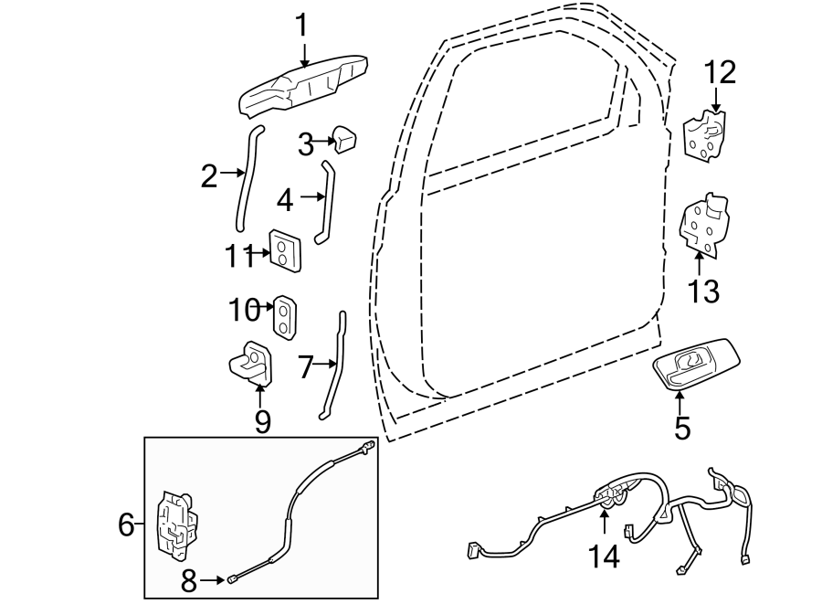 Diagram FRONT DOOR. LOCK & HARDWARE. for your 2019 GMC Sierra 1500 Limited   