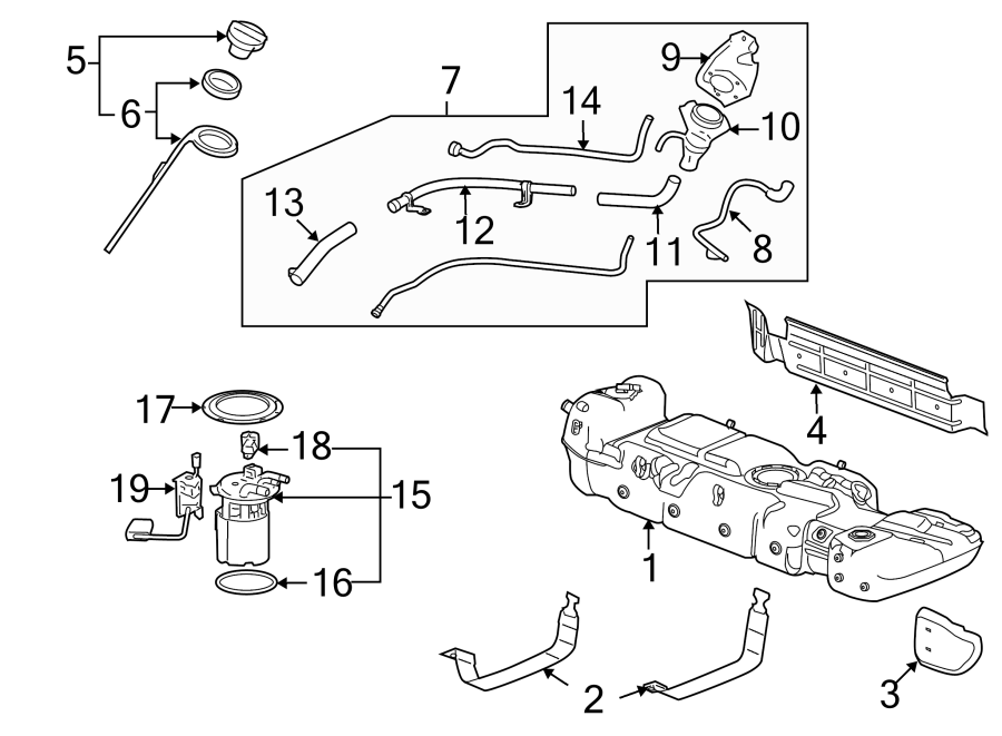 Diagram Fuel system components. for your 2008 GMC Yukon   