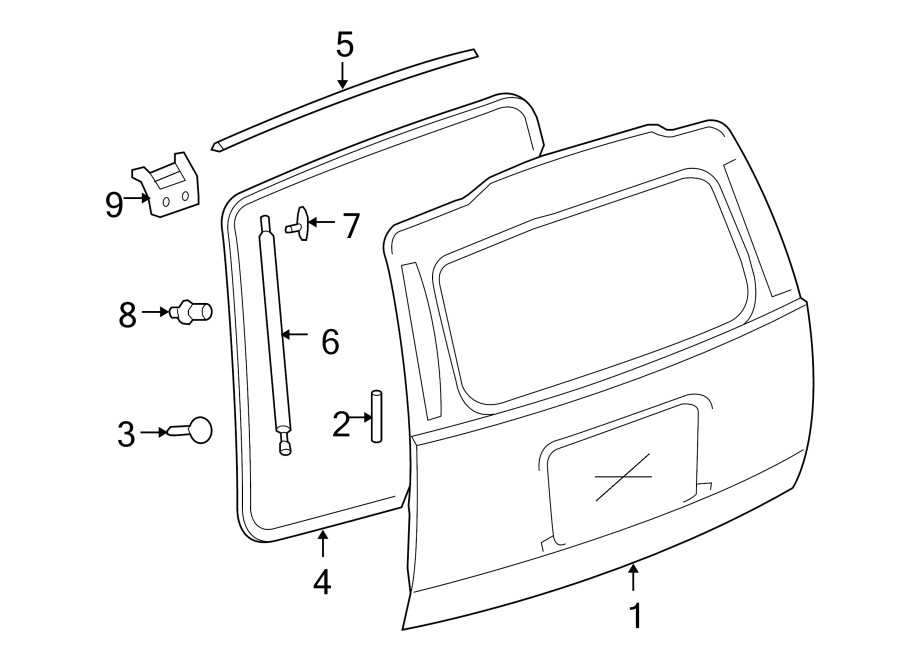 Diagram LIFT GATE. GATE & HARDWARE. for your 2020 Chevrolet Spark 1.4L Ecotec CVT LS Hatchback 