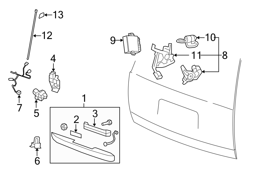 Diagram Lock & hardware. for your 2020 Chevrolet Camaro SS Coupe  