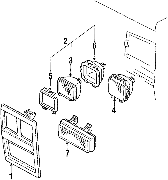 FRONT LAMPS. HEADLAMP COMPONENTS.