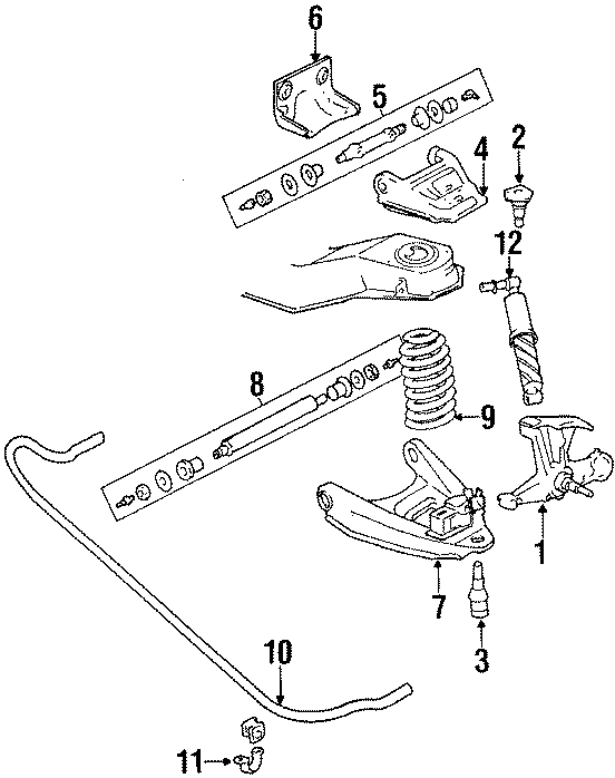 Diagram FRONT SUSPENSION. SHOCKS & COMPONENTS. STABILIZER BAR & COMPONENTS. SUSPENSION COMPONENTS. for your 2002 GMC Sierra 2500 HD  SL Crew Cab Pickup Fleetside 