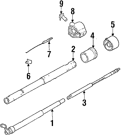 STEERING COLUMN. LOWER COMPONENTS. UPPER COMPONENTS.