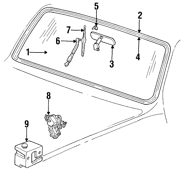 3WINDSHIELD. GLASS. REVEAL MOLDINGS. WIPER & WASHER COMPONENTS.https://images.simplepart.com/images/parts/motor/fullsize/GC1113.png