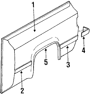 Diagram EXTERIOR TRIM. QUARTER PANEL & COMPONENTS. for your 1988 Chevrolet Blazer Scottsdale Sport Utility 6.2L V8 DIESEL M/T 