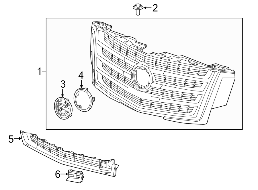 Diagram GRILLE & COMPONENTS. for your 1984 Buick Century   