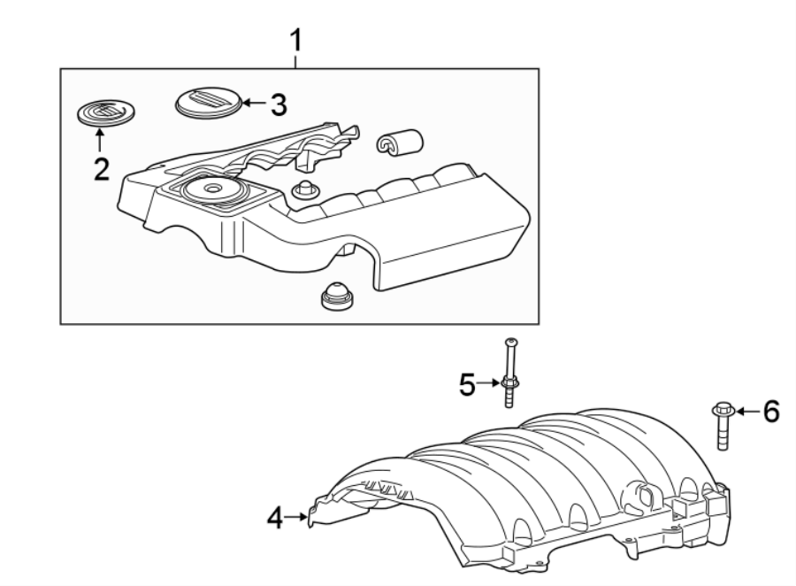 Diagram ENGINE APPEARANCE COVER. for your 2023 Chevrolet Camaro  SS Convertible 