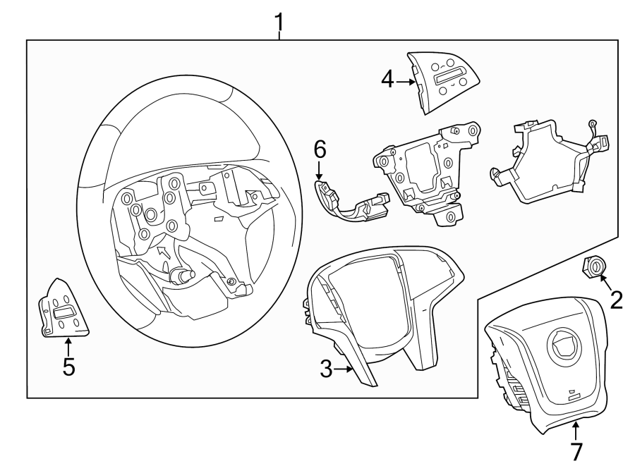 Diagram STEERING WHEEL & TRIM. for your 2021 GMC Sierra 2500 HD 6.6L Duramax V8 DIESEL A/T 4WD Base Extended Cab Pickup Fleetside 