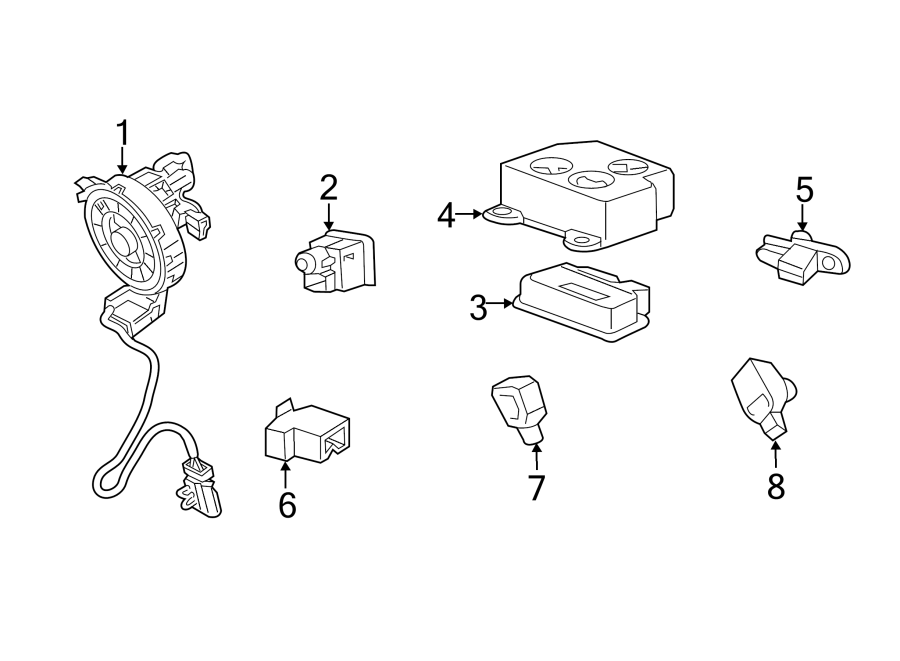 RESTRAINT SYSTEMS. AIR BAG COMPONENTS. Diagram