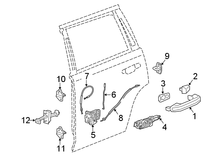 Diagram REAR DOOR. LOCK & HARDWARE. for your 1991 Buick Century   