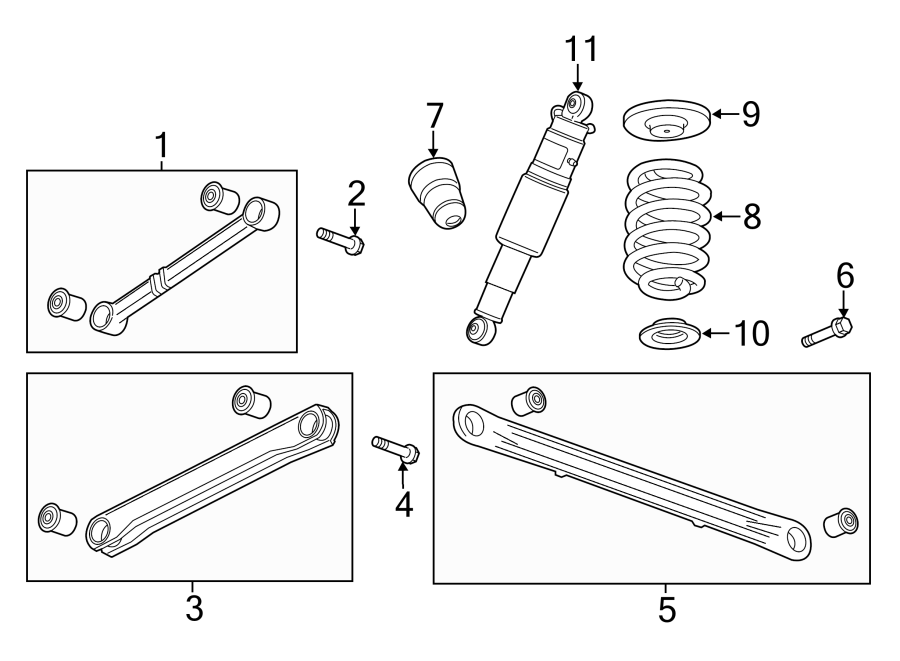 Diagram REAR SUSPENSION. SUSPENSION COMPONENTS. for your Chevrolet