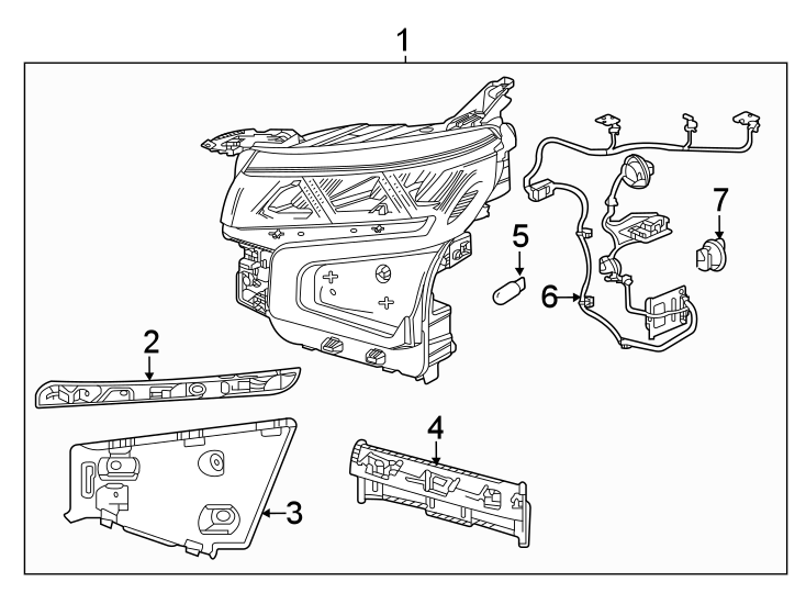 Diagram Front lamps. Headlamp components. for your Chevrolet Tahoe   