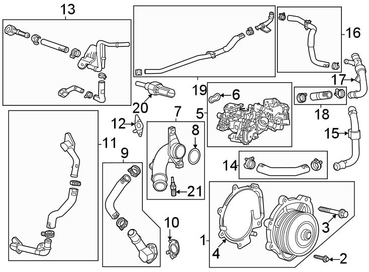 Diagram Water pump. for your Chevrolet Tahoe   